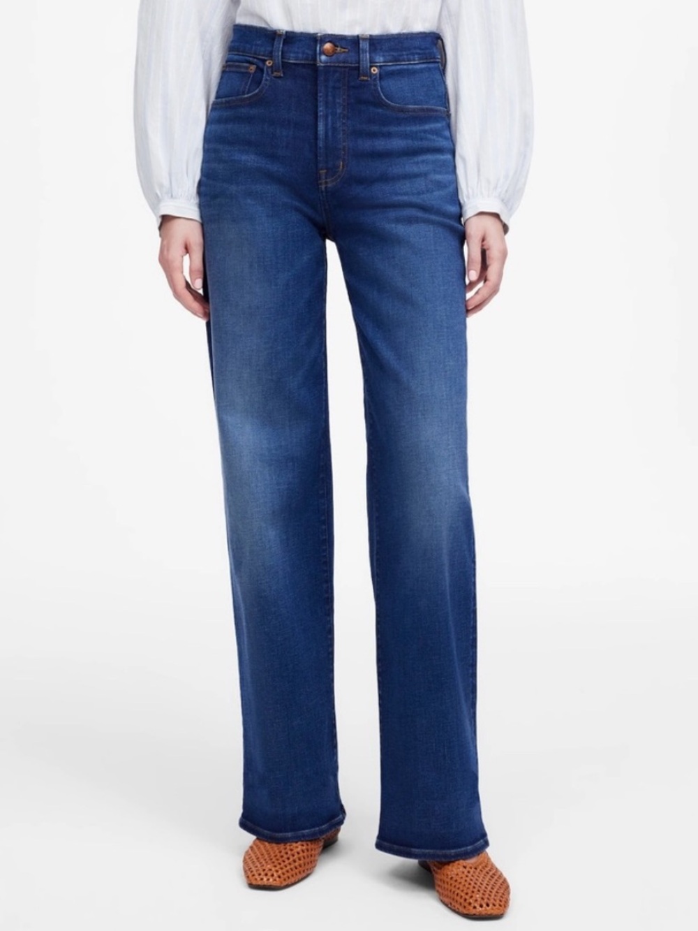 NWT Madewell Perfect Vintage Wide Leg Jean 25 Pipestone Dark Denim $148 NV365